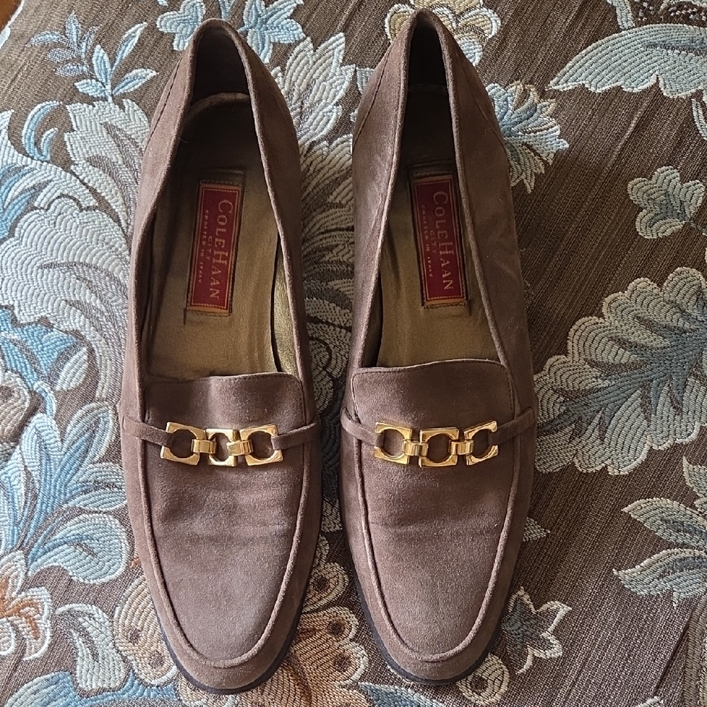 Cole Haan Brown Leather Flats with Moccasin Stitching